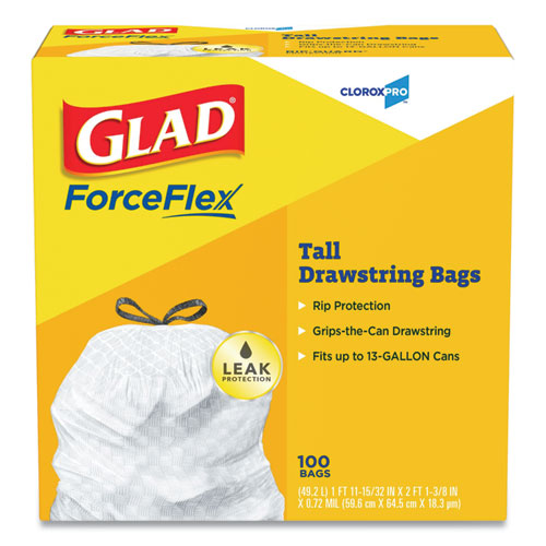 Glad ForceFlex 13-Gallons Pink Plastic Kitchen Drawstring Trash