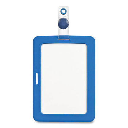 Myid Badge Holder, Vertical/horizontal, 3 5/8 X 2 1/4, Blue, 1/ea