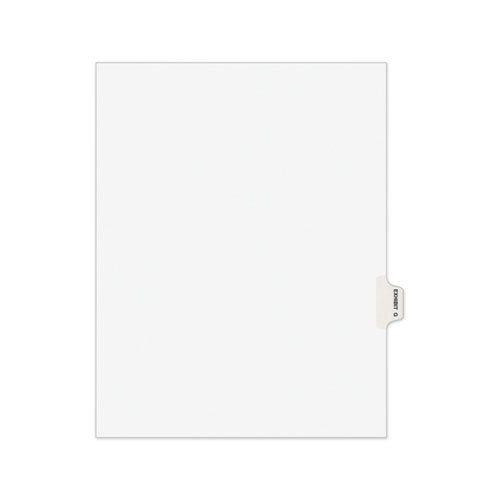 Avery-style Preprinted Legal Side Tab Divider, 26-tab, Exhibit G, 11 X 8.5, White, 25/pack