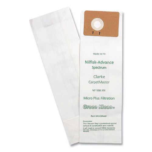 Replacement Vacuum Bags, Fits Advance Spectrum/clarke Carpetmaster, 10/pack