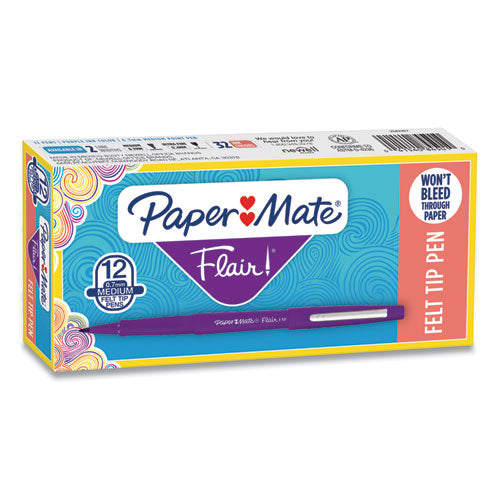 Paper Mate Flair Felt Tip Pens, Medium Point, Business Colors, 4 Per Pack,  6 Packs per