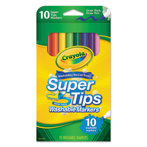 Crayola Washable Marker Classroom Set, Fine Tip, 10 Assorted Colors, Set of  200