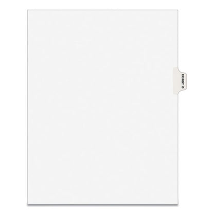 Avery-style Preprinted Legal Side Tab Divider, 26-tab, Exhibit D, 11 X 8.5, White, 25/pack, (1374)