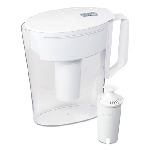 Classic Water Filter Pitcher, 40 Oz, 5 Cups, Clear, 2/carton