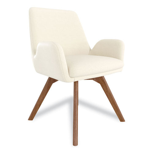 Midmod Fabric Guest Chair, 24.8" X 25" X 31.8", Cream Seat, Cream Back
