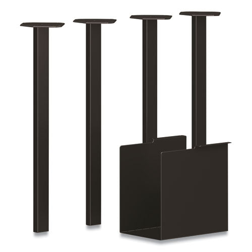 Coze Writing Desk Post Legs With U-storage Compartment, 5.75" X 28", Black, 4 Legs/set