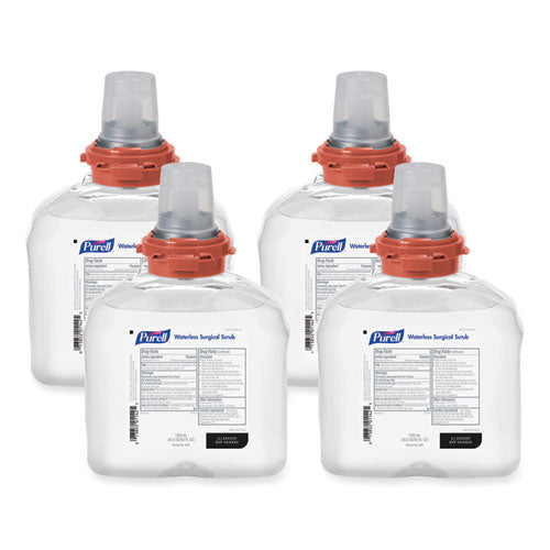 Waterless Surgical Scrub Gel Hand Sanitizer, 1,200 Ml Refill Bottle, Fragrance-free, For Tfx Dispenser, 4/carton