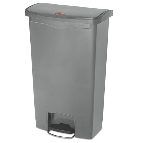 Streamline Resin Step-on Container, Front Step Style, 18 Gal, Polyethylene, Gray