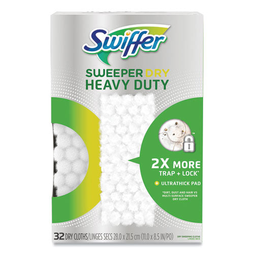 Heavy-duty Dry Refill Cloths, White, 11 X 8.5, 32/pack
