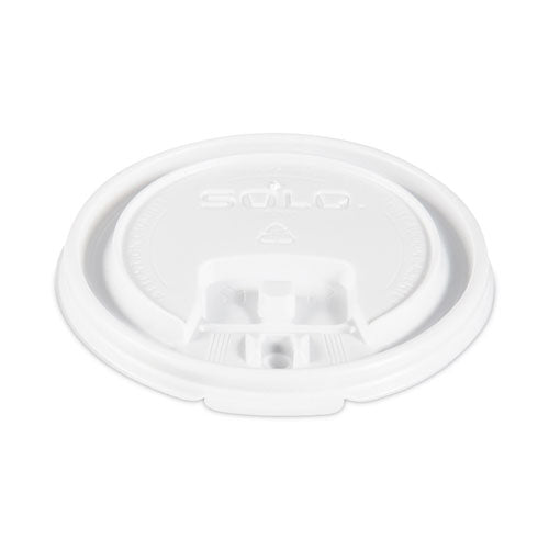 Lift Back And Lock Tab Lids For Paper Cups, Fits 8 Oz Cups, White, 100/sleeve, 10 Sleeves/carton