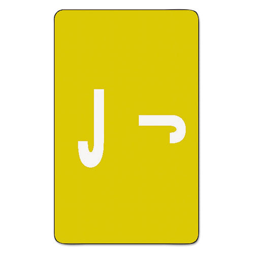 Alphaz Color-coded Second Letter Alphabetical Labels, J, 1 X 1.63, Yellow, 10/sheet, 10 Sheets/pack