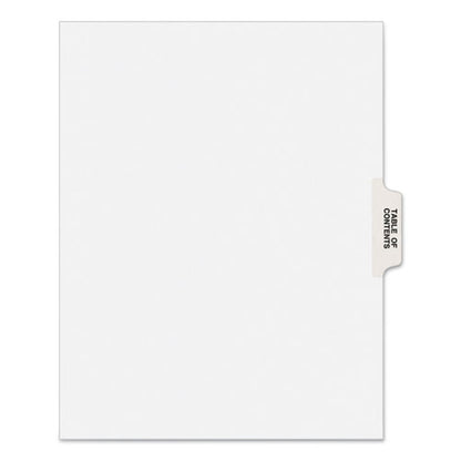 Preprinted Legal Exhibit Side Tab Index Dividers, Avery Style, 25-tab, Table Of Contents, 11 X 8.5, White, 25/pack