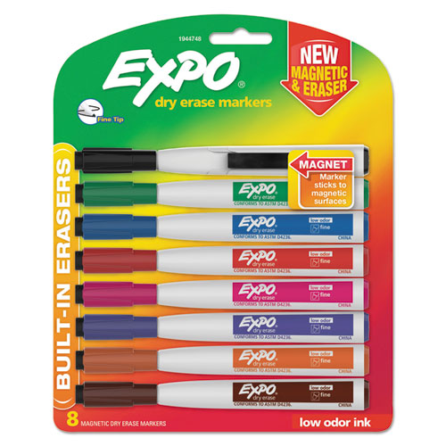 School Smart Dry Erase Pen Style Markers, Fine Tip, Assorted