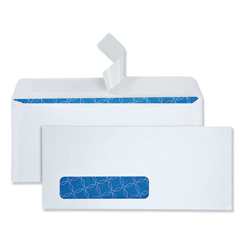 Security Envelope, Address Window, #10, Commercial Flap, Redi-strip Adhesive Closure, 4.13 X 9.5, White, 500/box