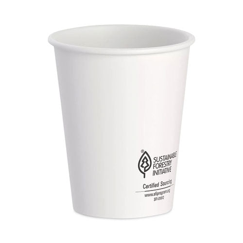 Thermoguard Insulated Paper Hot Cups, 8 Oz, White Sustainable Forest Print, 40/pack