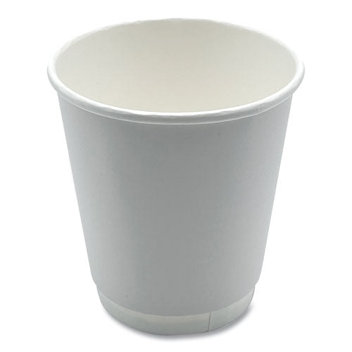 Paper Hot Cups, Double-walled, 10 Oz, White, 500/carton