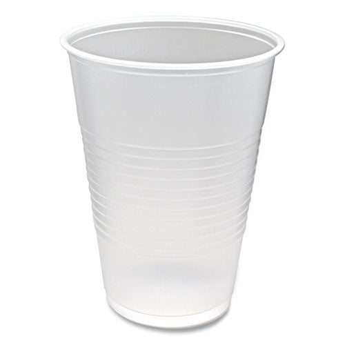 Rk Ribbed Cold Drink Cups, 10 Oz, Clear, 100/sleeve, 25 Sleeves/carton