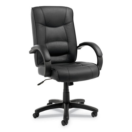 Alera Strada Series High-back Swivel/tilt Top-grain Leather Chair, Supports Up To 275 Lb, 17.91" To 21.85" Seat Height, Black