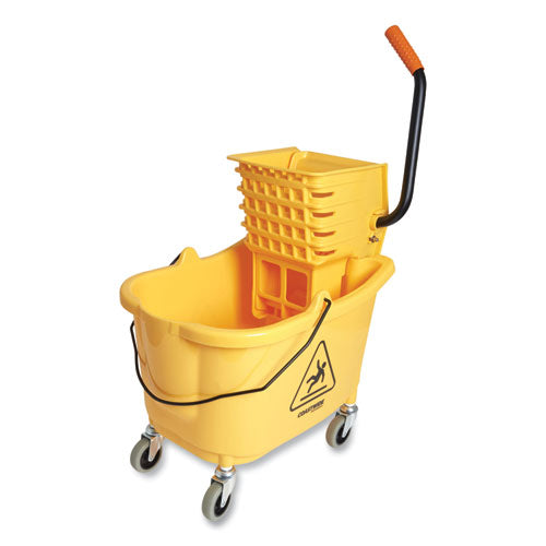 Bucket And Side-press Wringer, 35 Qt, Yellow/black
