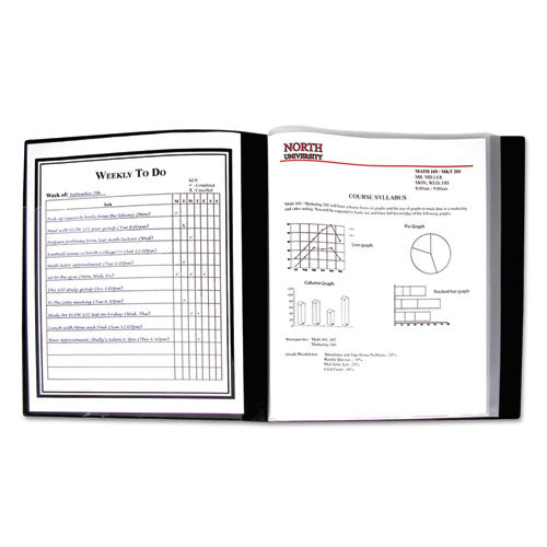 Bound Sheet Protector Presentation Book, 24 Letter-size Sleeves, Black
