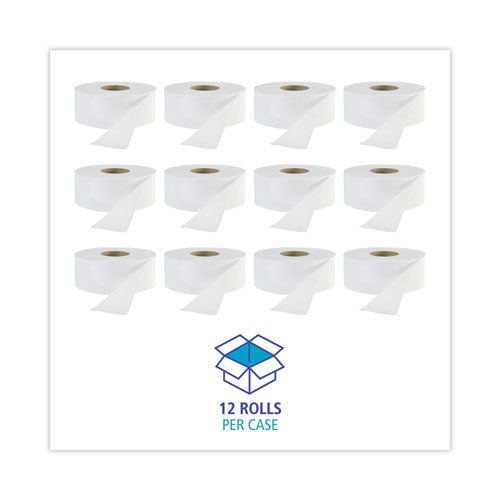 Jrt Jr. Bath Tissue, Jumbo, Septic Safe, 1-ply, White, 3.3" X 2,000 Ft, 12/carton