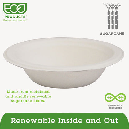 Renewable Sugarcane Bowls, 12 Oz, Natural White, 50/packs