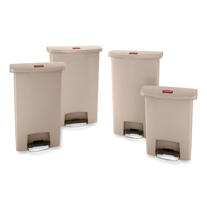 Streamline Resin Step-on Container, Front Step Style, 24 Gal, Polyethylene, Beige