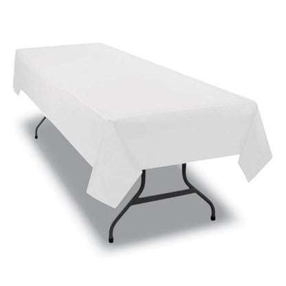 Table Set Rectangular Table Cover, Heavyweight Plastic, 54" X 108", White, 6/pack