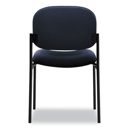 Vl606 Stacking Guest Chair Without Arms, Fabric Upholstery, 21.25" X 21" X 32.75", Navy Seat, Navy Back, Black Base