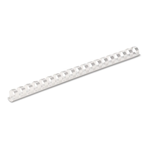 Plastic Comb Bindings, 3/8" Diameter, 55 Sheet Capacity, White, 100/pack