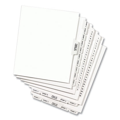 Preprinted Legal Exhibit Side Tab Index Dividers, Avery Style, 27-tab, A To Z, 14 X 8.5, White, 1 Set