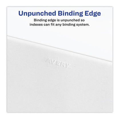 Preprinted Legal Exhibit Side Tab Index Dividers, Avery Style, 27-tab, A To Z, 14 X 8.5, White, 1 Set