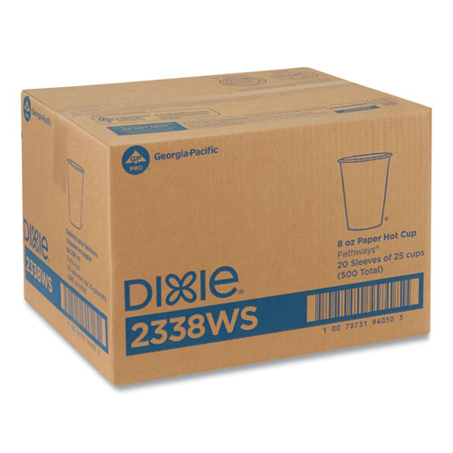 Pathways Paper Hot Cups, 8 Oz, 25/bag, 20 Bags/carton