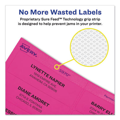High-visibility Permanent Laser Id Labels, 2 X 4, Neon Assorted, 500/pack