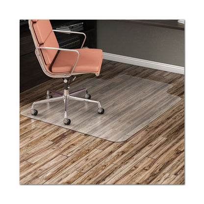 Economat All Day Use Chair Mat For Hard Floors, Flat Packed, 45 X 53, Wide Lipped, Clear