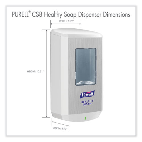 Cs8 Soap Dispenser, 1,200 Ml, 5.79 X 3.93 X 10.31, White