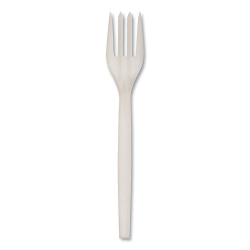 Ecosense Renewable Plant Starch Cutlery, Fork, 7", 50/pack, 20 Packs/carton
