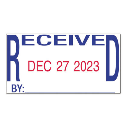 Printy Economy Date Stamp, Self-inking, 1.63" X 1", Blue/red