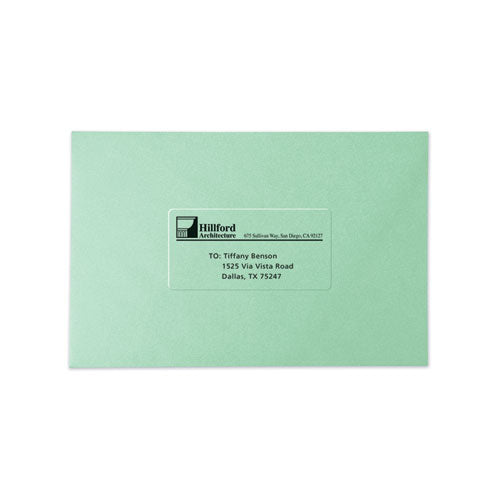 Copier Mailing Labels, Copiers, 1 X 2.81, Clear, 33/sheet, 70 Sheets/pack