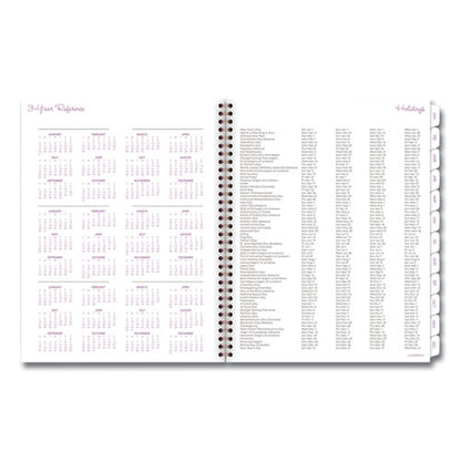 Mina Weekly/monthly Planner, Main Floral Artwork, 11 X 8.5, White/violet/peach Cover, 12-month (jan To Dec): 2024
