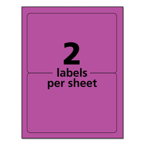 High-visibility Permanent Laser Id Labels, 5.5 X 8.5, Neon Magenta, 200/box