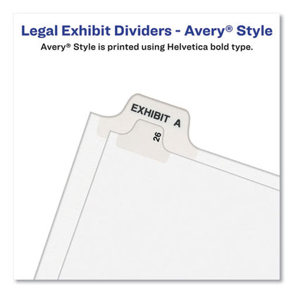 Avery-style Preprinted Legal Bottom Tab Dividers, 26-tab, Exhibit O, 11 X 8.5, White, 25/pack