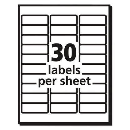 Matte Clear Easy Peel Mailing Labels W/ Sure Feed Technology, Laser Printers, 1 X 2.63, Clear, 30/sheet, 25 Sheets/box
