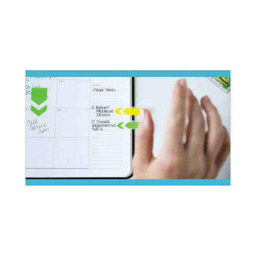 Standard Page Flags In Dispenser, Bright Green, 50 Flags/dispenser, 2 Dispensers/pack