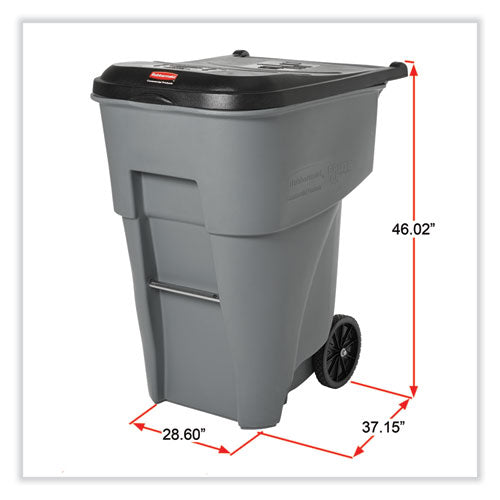 Brute Roll-out Heavy-duty Container, 95 Gal, Polyethylene, Gray