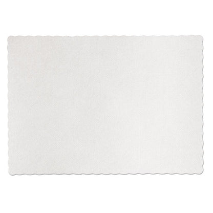 Knurl Embossed Scalloped Edge Placemats, 9.5 X 13.5, White, 1,000/carton
