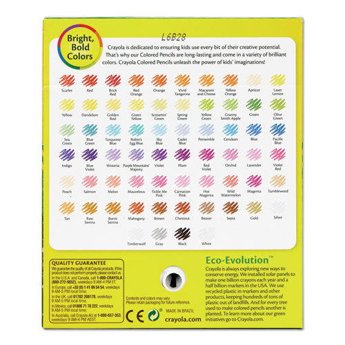 Short Colored Pencils Hinged Top Box With Built-in Pencil Sharpener, 3.3 Mm, 2b, Assorted Lead And Barrel Colors, 64/pack