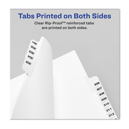 Preprinted Legal Exhibit Side Tab Index Dividers, Avery Style, 26-tab, 1 To 25, 14 X 8.5, White, 1 Set