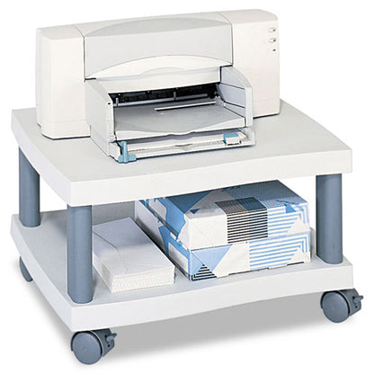 Wave Design Under-desk Printer Stand, Plastic, 2 Shelves, 20" X 17.5" X 11.5", White/charcoal Gray