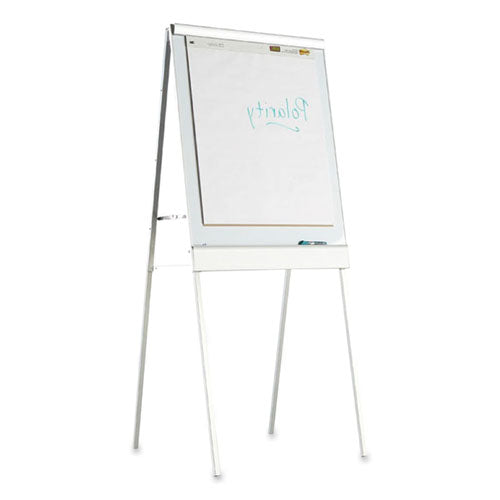 Polarity Height Adjustable Dry Erase Flipchart Easel, 30 X 20-31 X 50-74 Easel, 30 X 38 Board, White Surface, Silver Frame